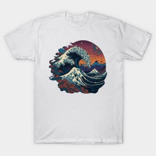 Hokusai Wave Colorful T-Shirt